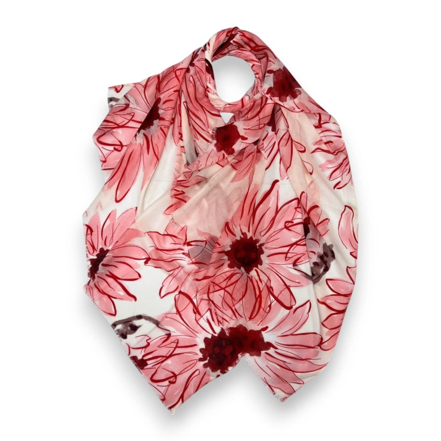 Lili Scarves - Big Daisy Print Scarf: Green