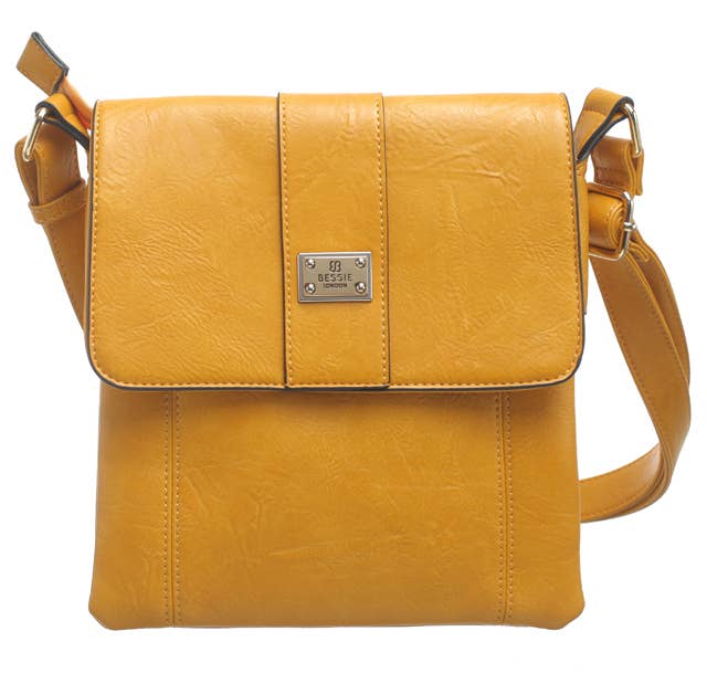 Bessie London - TWO-POCKET BESSIE CROSS BODY BAG: GREY