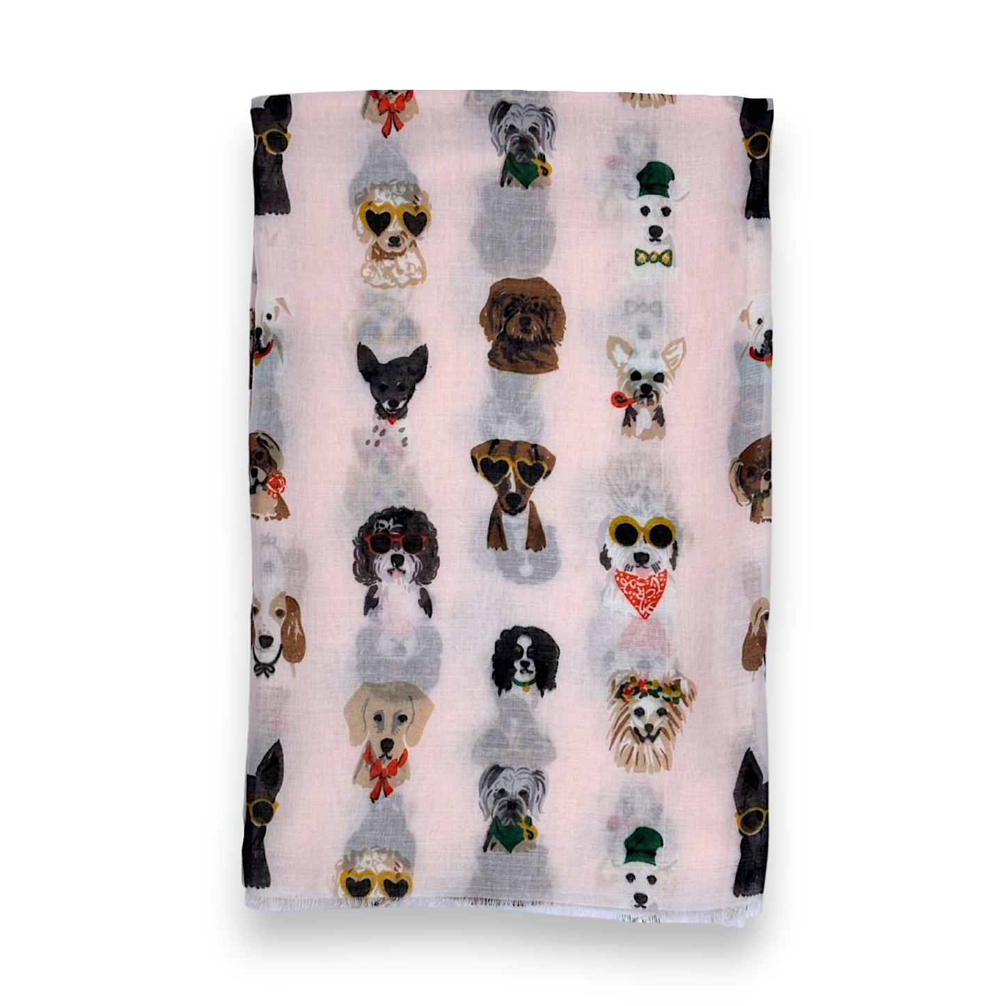 Lili Scarves - Summer Dogs Wearing Accessories Print Scarf: Green