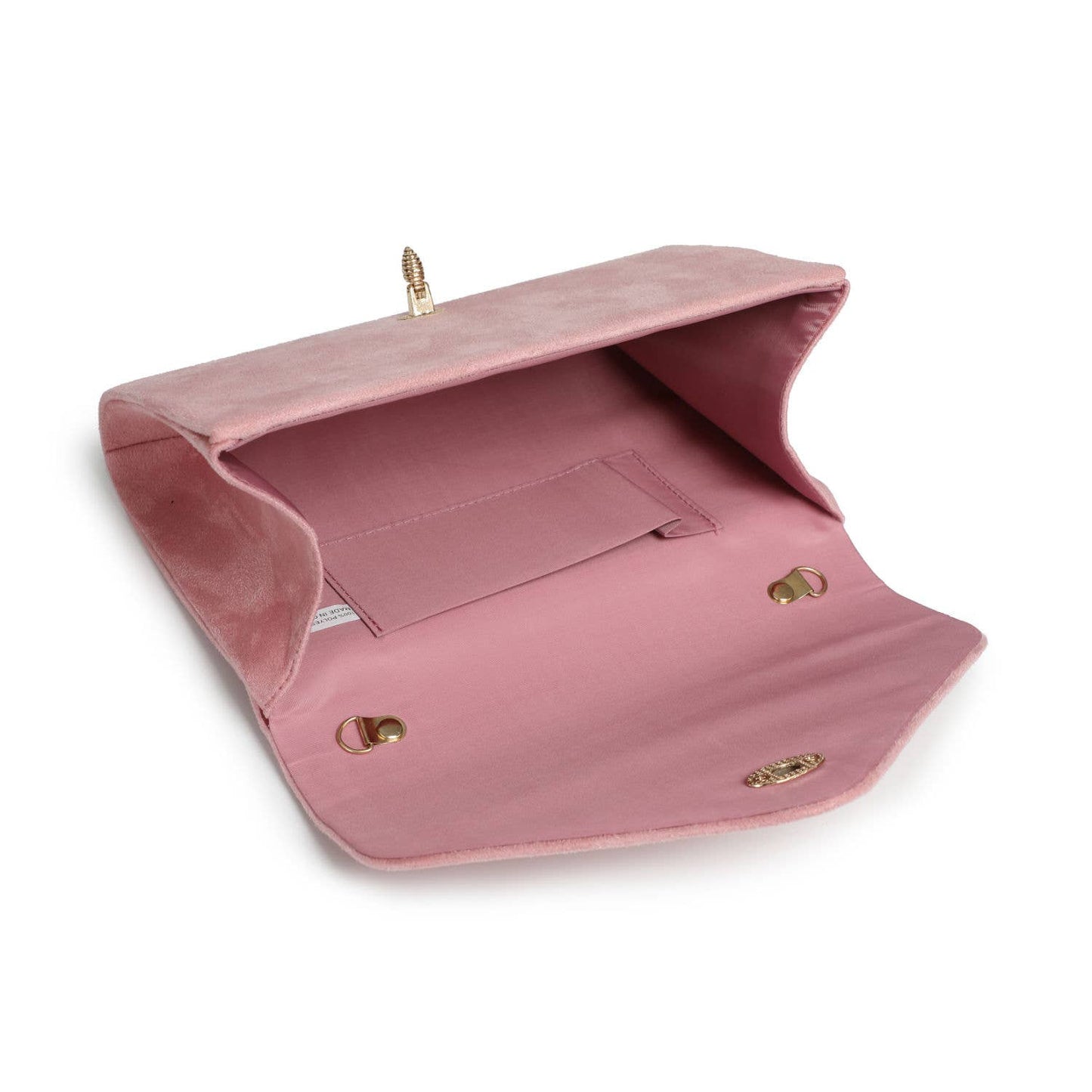 Suede Clutch bag with bee shaped clasp: Ivory