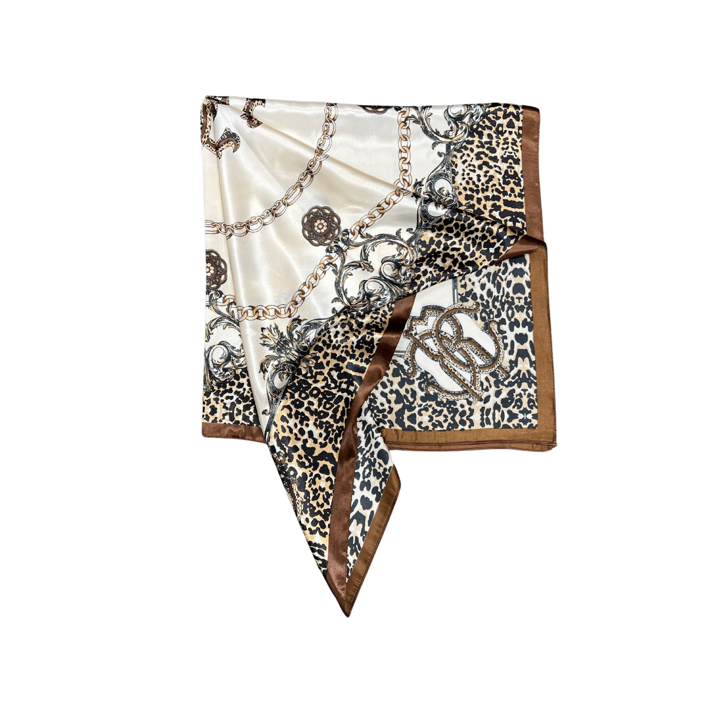 Lili Scarves - Leopard Print Pattern Silk Touch Square Scarf: Pink