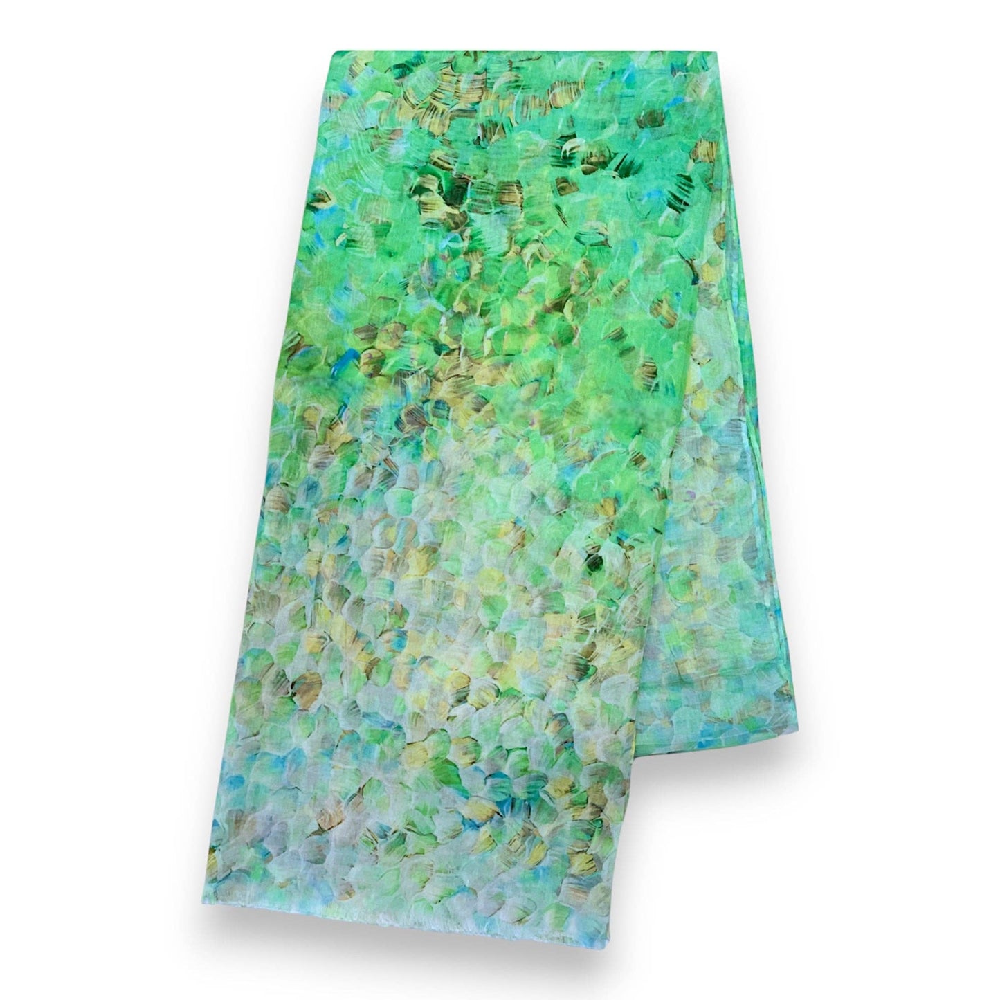 Lili Scarves - Vibrant Mosaic Print Scarf: Green