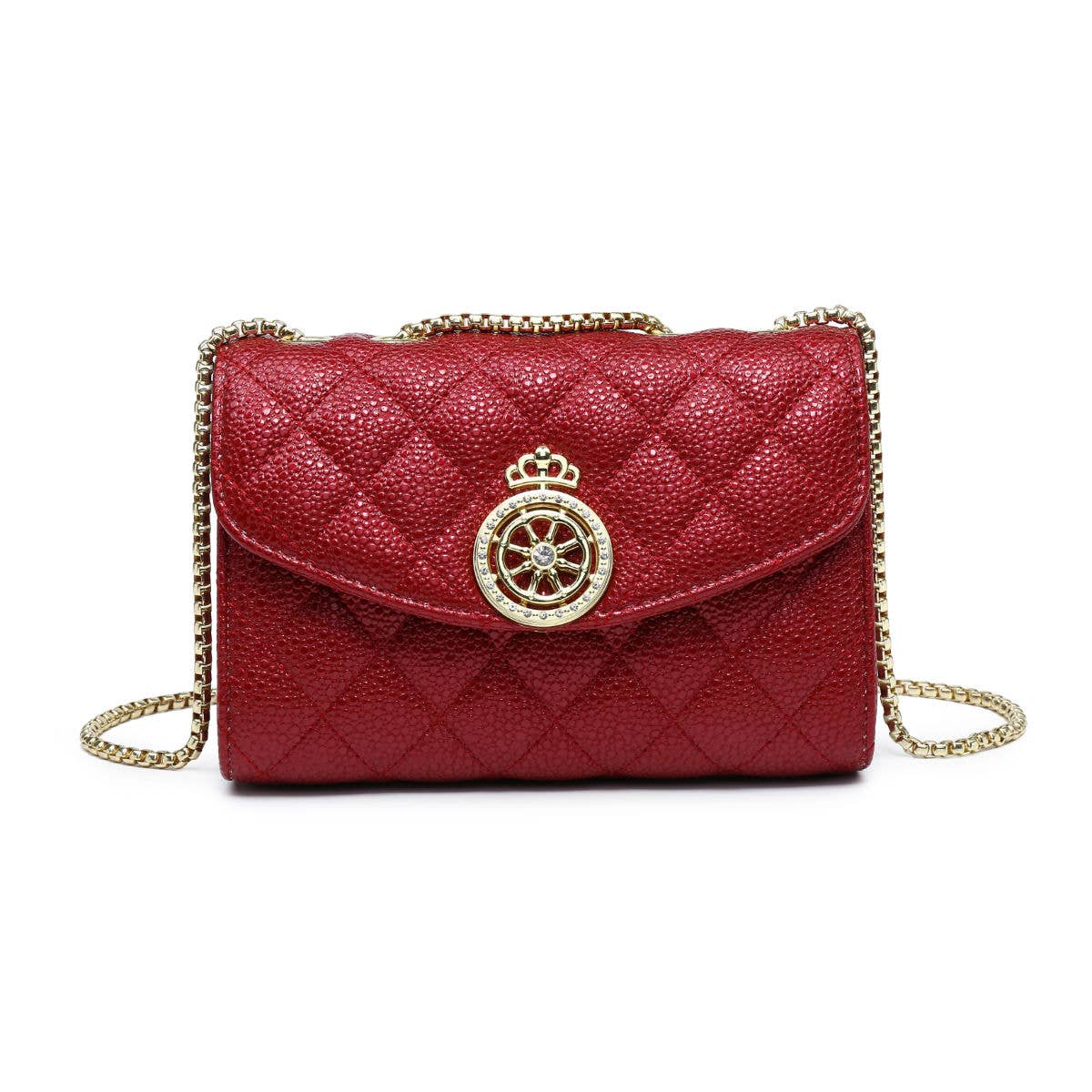Crossbody bag with quilted check pattern: Green