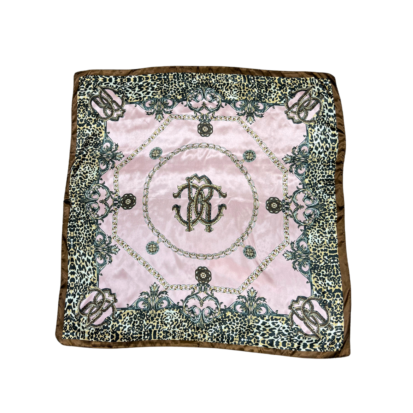 Lili Scarves - Leopard Print Pattern Silk Touch Square Scarf: Pink