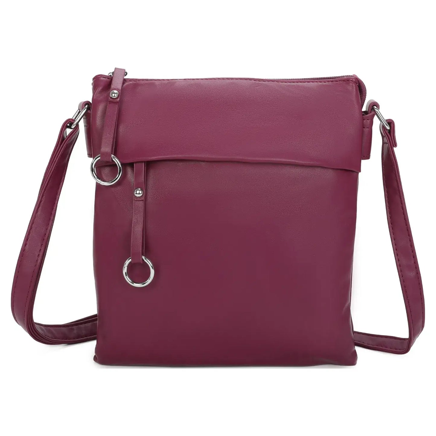 Soft Pu Silver-toned Cross Body Bag Shoulder -Blue