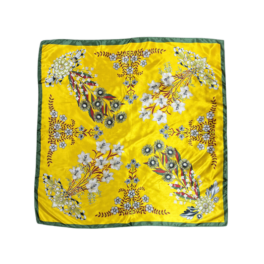 Lili Scarves - Multi-floral Pattern Silk Touch Square Scarf: Rose