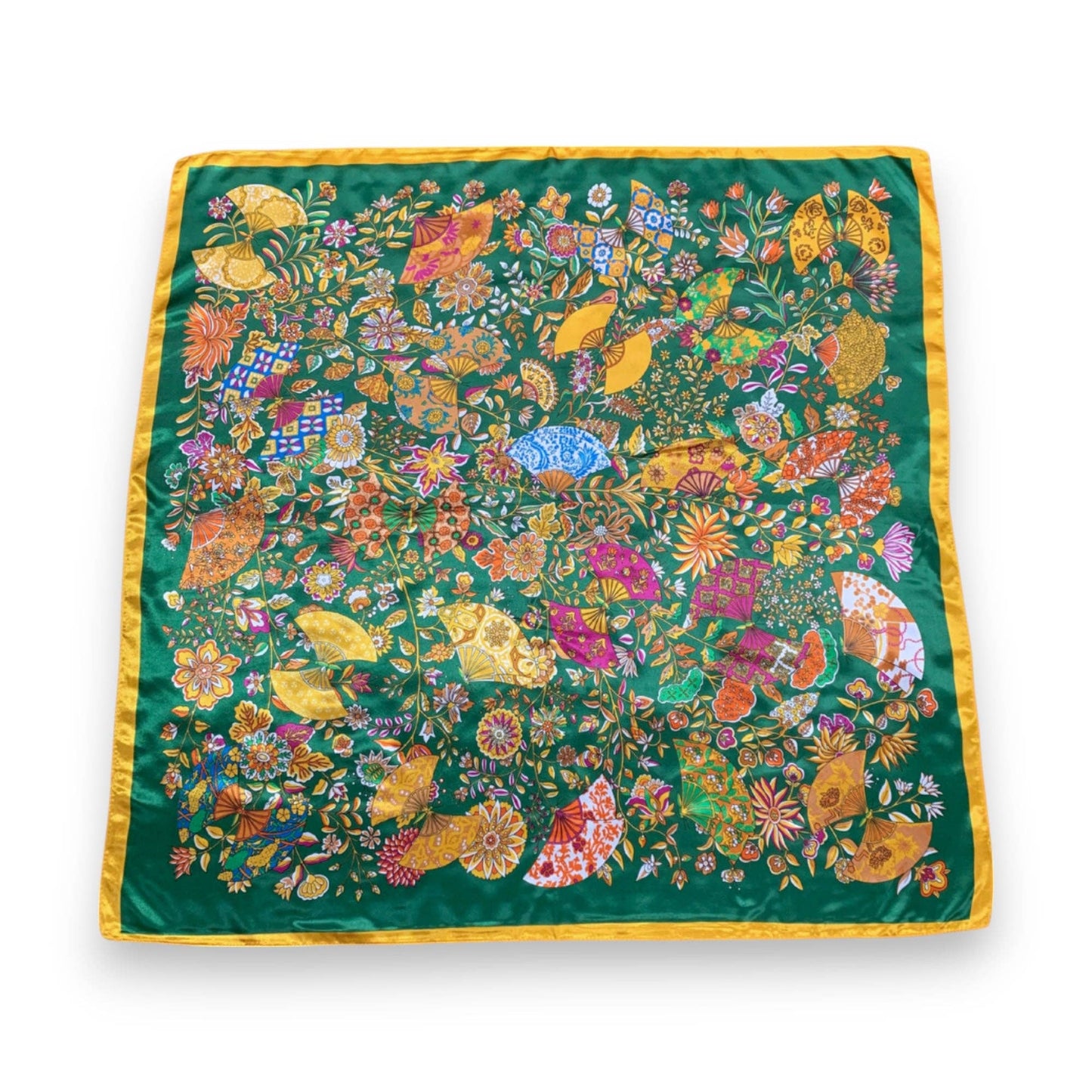 Lili Scarves - Butterfly Pattern Silk Touch Square Scarf: Navy