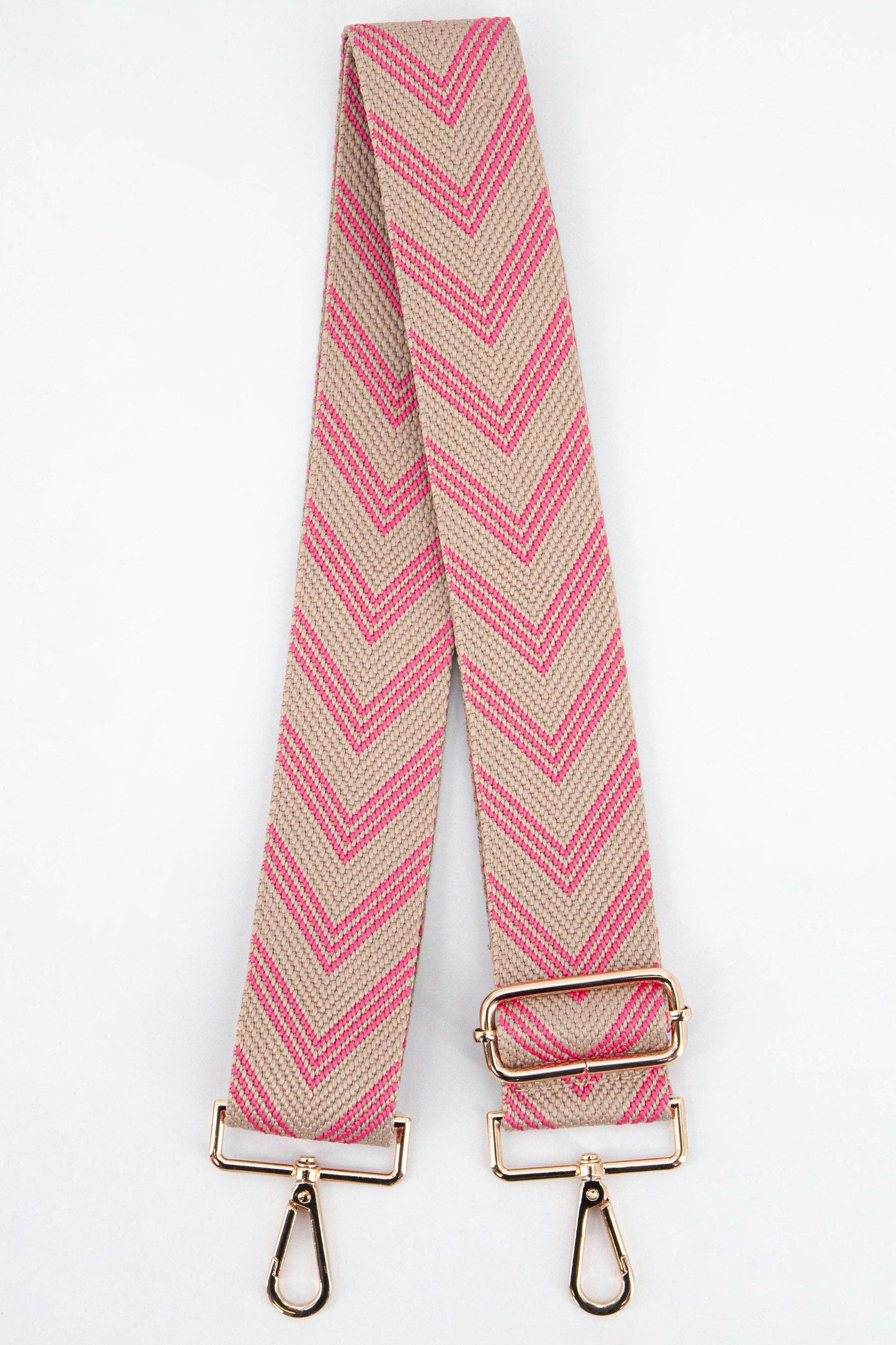 Sarta Accessories - Woven Two Tone Chevron Print Bag Strap in Pink: One-size