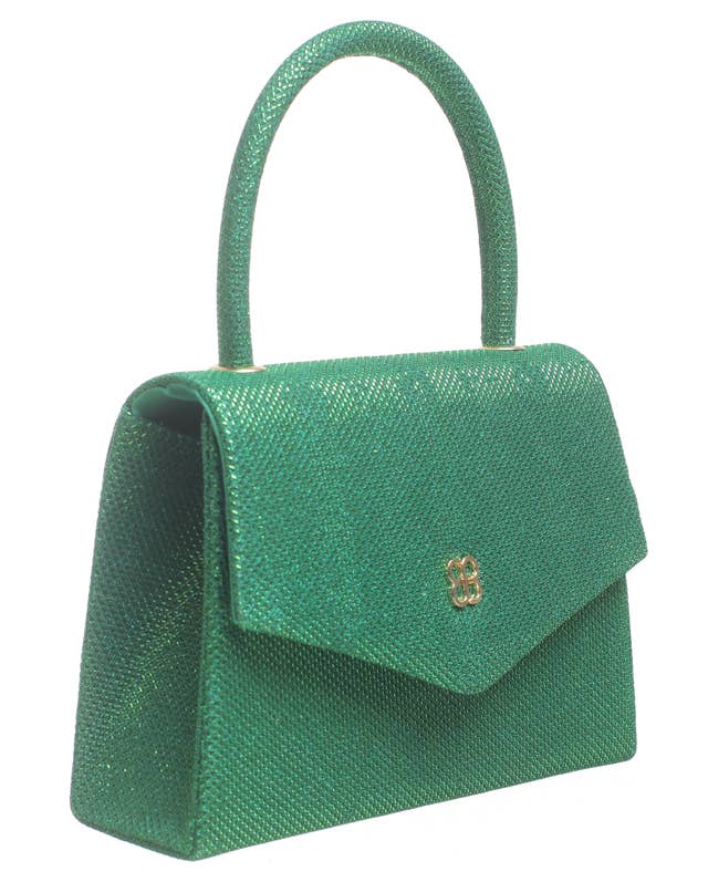 Bessie London - TOP HANDLE SPARKLE EVENING BAG: Navy