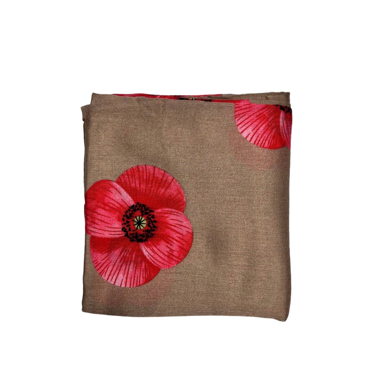 Lili Scarves - Poppy Printed Scarf: White