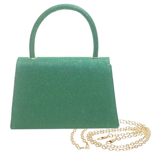 Bessie London - TOP HANDLE SPARKLE EVENING BAG: Navy
