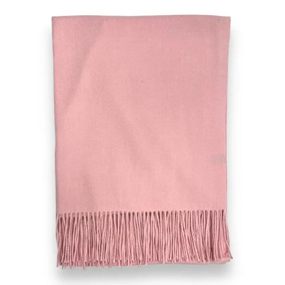 Lili Scarves - Classic Plain Cashmere Blend Scarf with Tassels: Navy