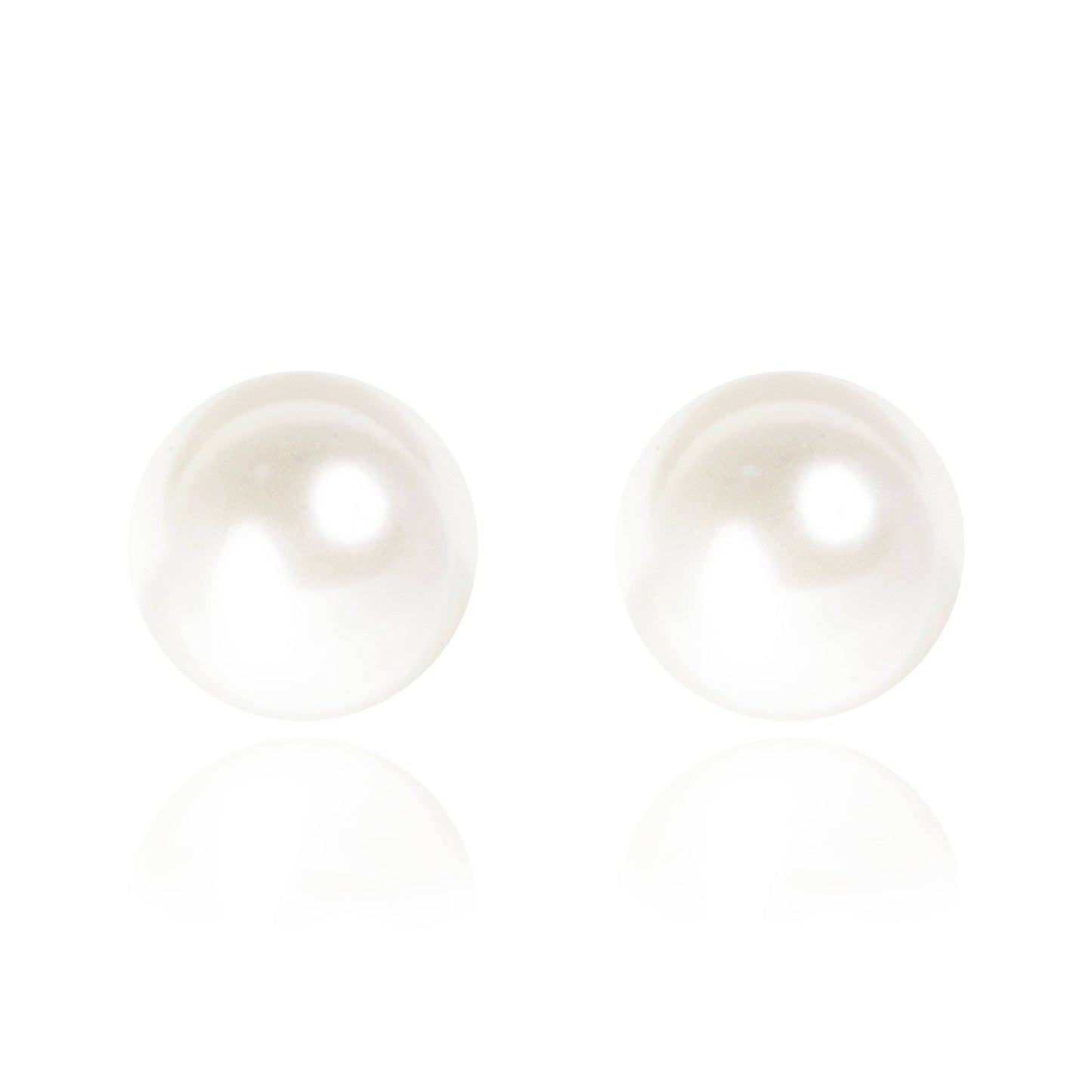 D&X Ltd - Audrey Mother of Pearl Stud Earrings: Cream & Silver