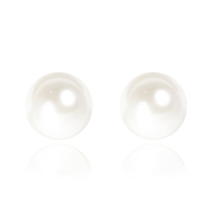 D&X Ltd - Audrey Mother of Pearl Stud Earrings: Cream & Silver