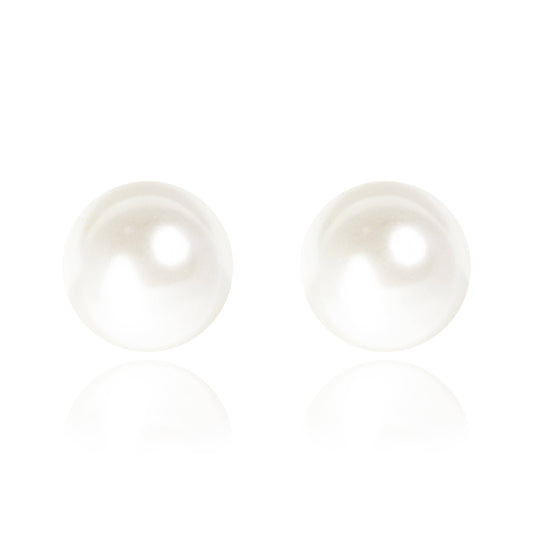 D&X Ltd - Audrey Mother of Pearl Stud Earrings: Cream & Silver