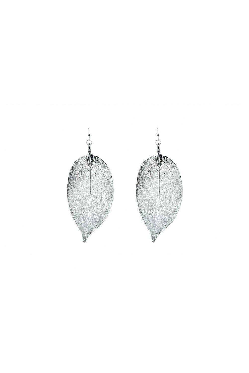 Oceanic Jewellers - Majique London - Luxe Leaf Dangle Earring: Silver