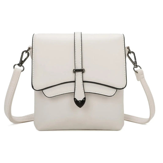 Superbia - Small 3 Compartment Retro Cross Body Bag Shoulder Bag-9129: Off-White