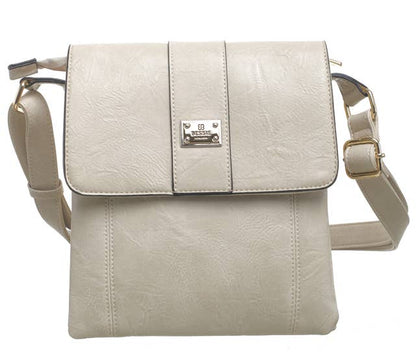 Bessie London - TWO-POCKET BESSIE CROSS BODY BAG: GREY