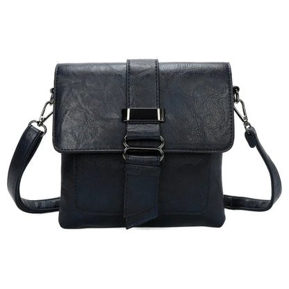 Small Medium Size 3 Compartment Cross Body Bag Shoulder Bag: Navy