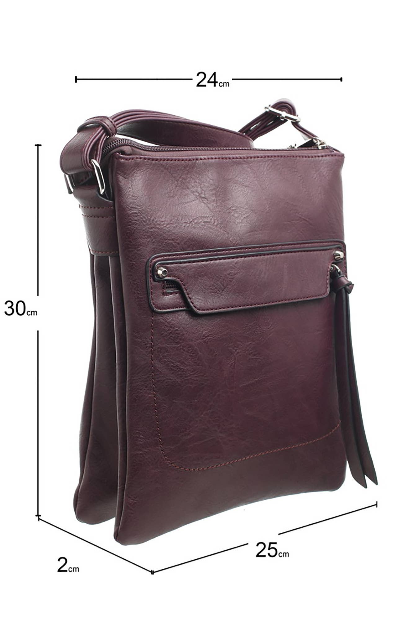 Bessie London - CLASSIC ZIPPER CROSSBODY BAG: RED