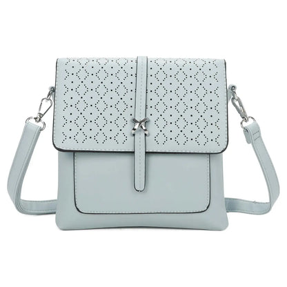 Small 3Compartment Cross Body Bag Laser Cut Shoulder Bag Cream