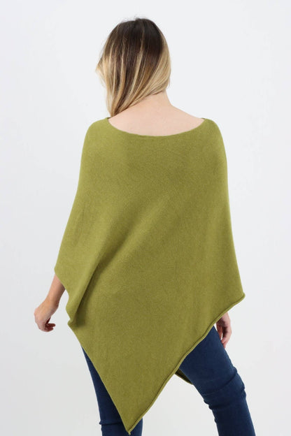 Italian Knitted Lagenlook Star Poncho: Camel / One Size To Fit UK 8-18