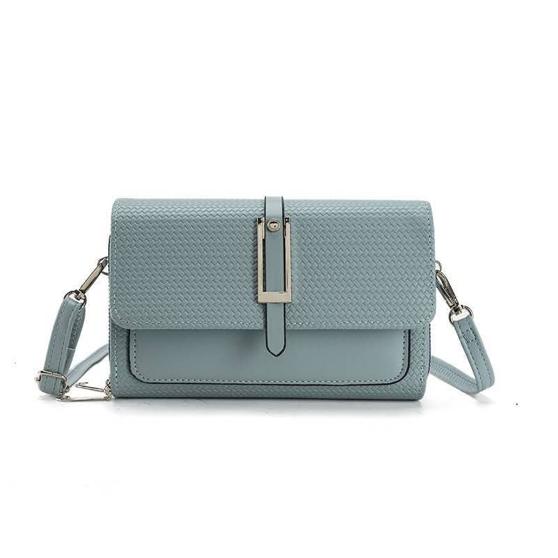 Silver-toned Classic Flap Over 2 Zipper Mobile Bag Essential: Black
