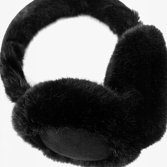Sarta Accessories - Ozzie Black Faux Fur Earmuffs: One-size