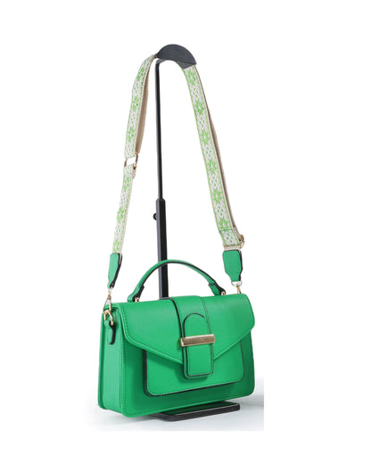 Papaya Fashion Ltd - A7807-Crossbody/Grab bag with pocket on the front and buckle: Black