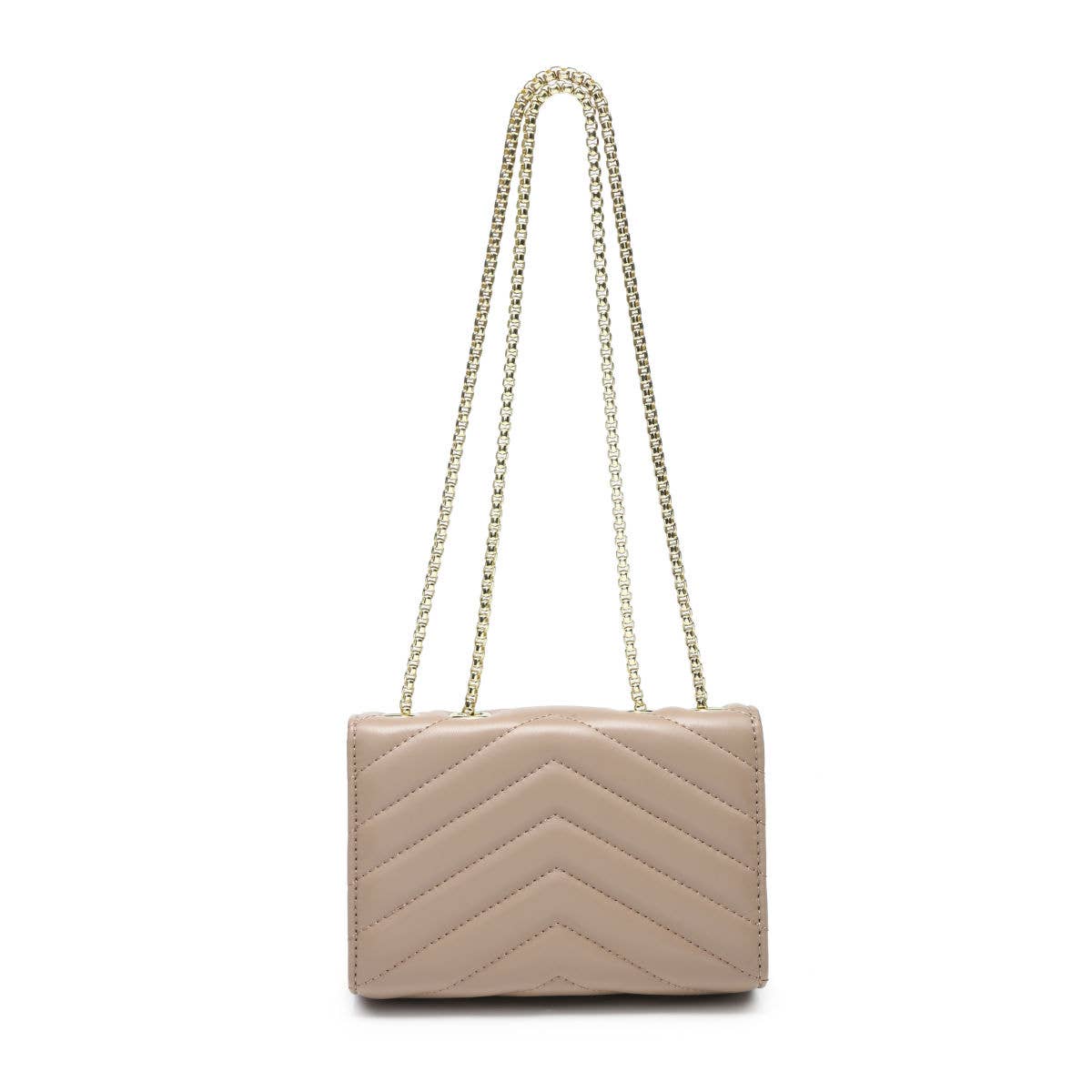 Crossbody bag with quilted pattern & twist turn lock: Blue