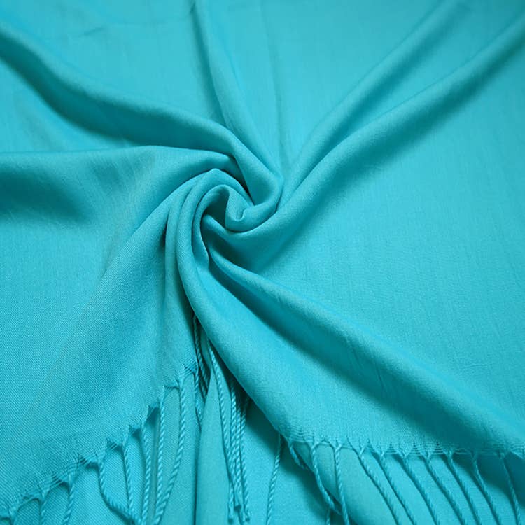 London Scarves - Plain cotton blend pashmina with tassels: Peach A29