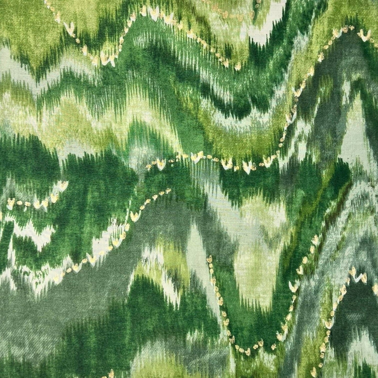 Lili Scarves - Colourful Zigzag Print with Small Flakes: Blue