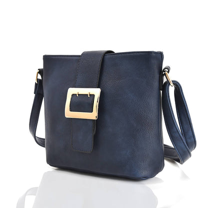 Belle Trading Ltd - Janella Square Buckle Cross Body Bag: Black