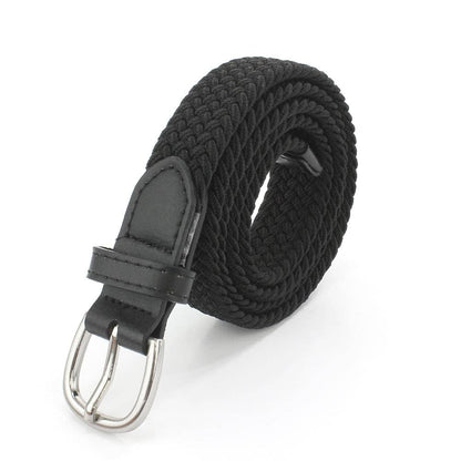 Sophos - 25mm Ladies Elastic Plaited Webbing Belt: Black / M