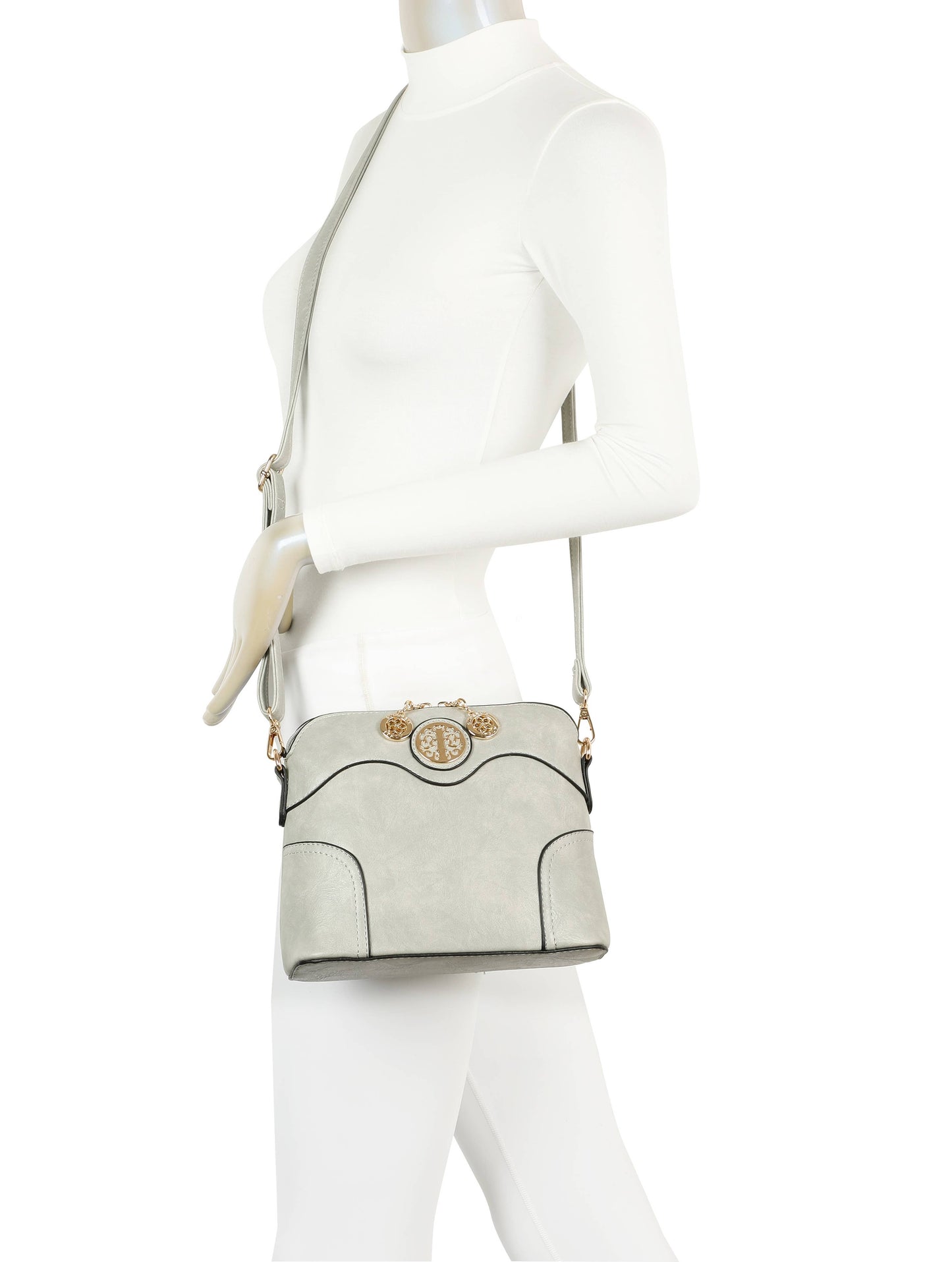 Superbia - Small Square Cross Body Bag Shoulder Bag -9122: White