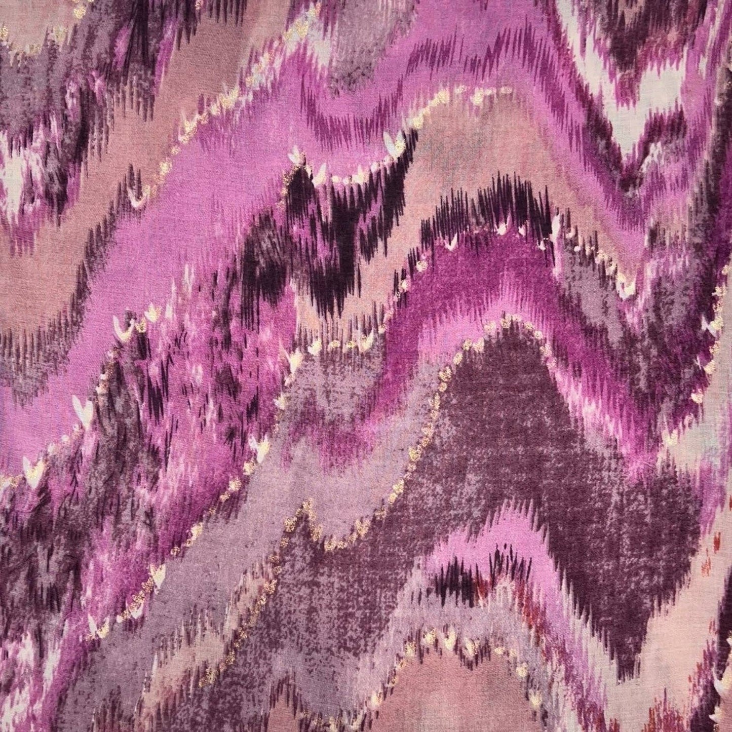 Lili Scarves - Colourful Zigzag Print with Small Flakes: Pink