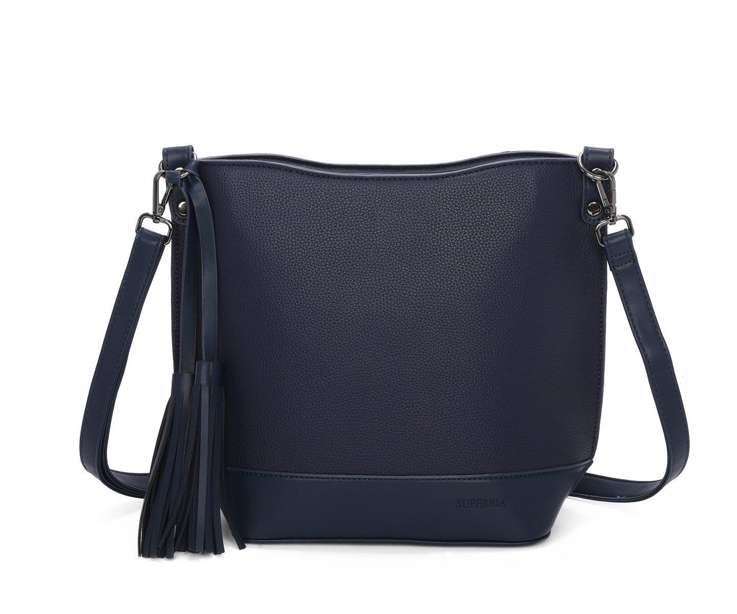 Superbia - Medium Size Classic Shoulder Bag Cross Body Bag with Tassel: Mustard
