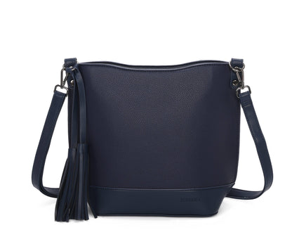 Superbia - Medium Size Classic Shoulder Bag Cross Body Bag with Tassel: Mustard