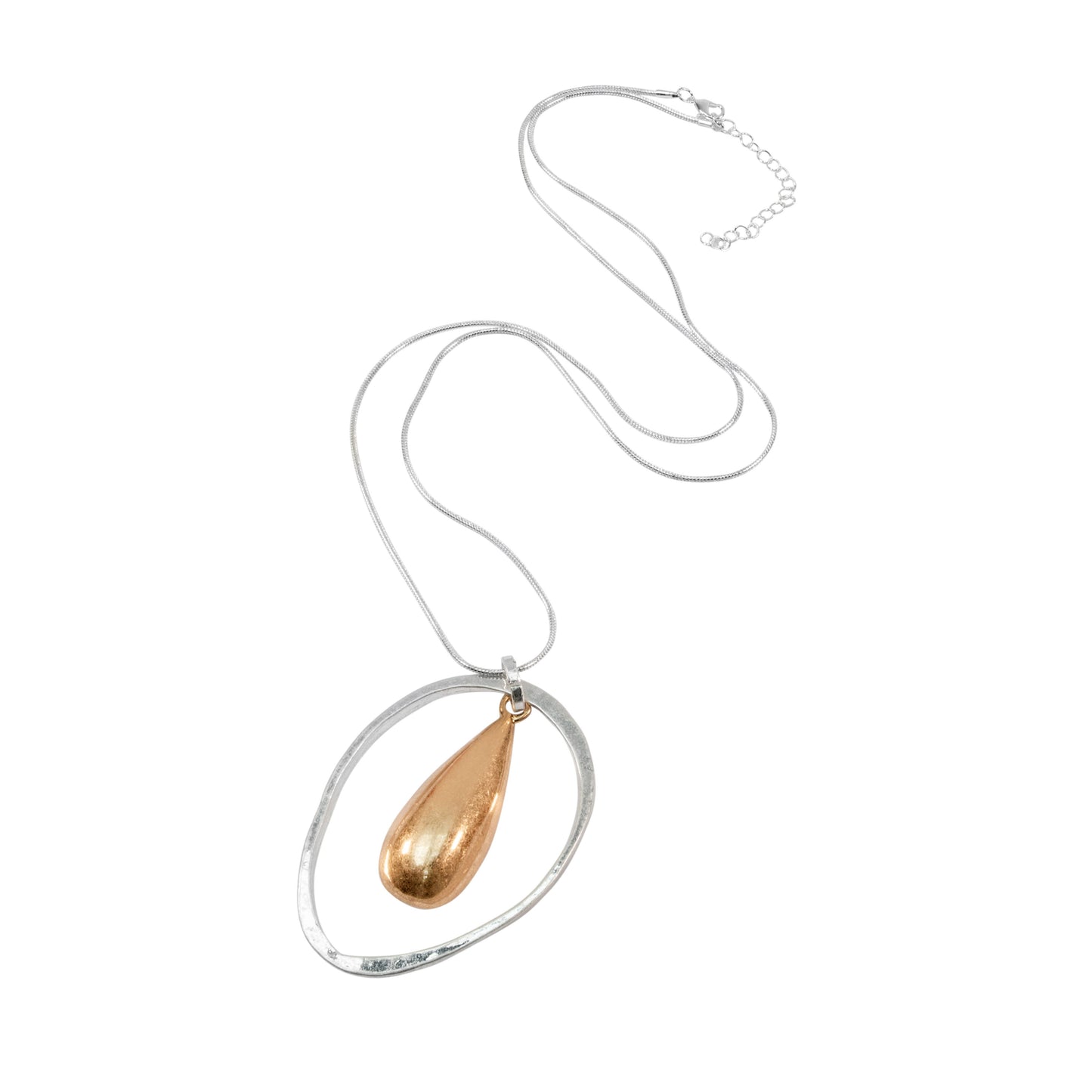 Lovethelinks Ltd - Teardrop Necklace: No Thank You / Rose Gold