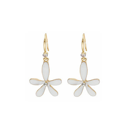 White Fairy Flower Earring Retro Party Hooks - Simple & Cute