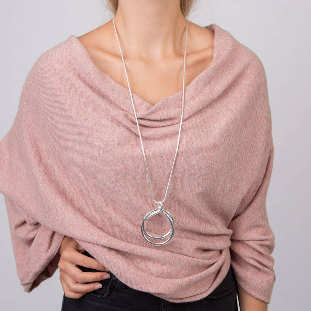 Lovethelinks Ltd - Double Ring Long Statement Necklace: No Thank You / Yellow Gold