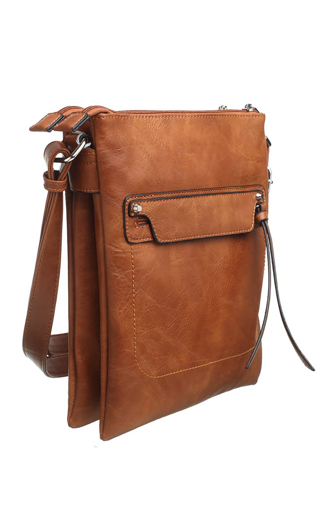 Bessie London - CLASSIC ZIPPER CROSSBODY BAG: BLUE