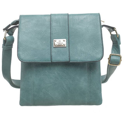 Bessie London - TWO-POCKET BESSIE CROSS BODY BAG: GREY