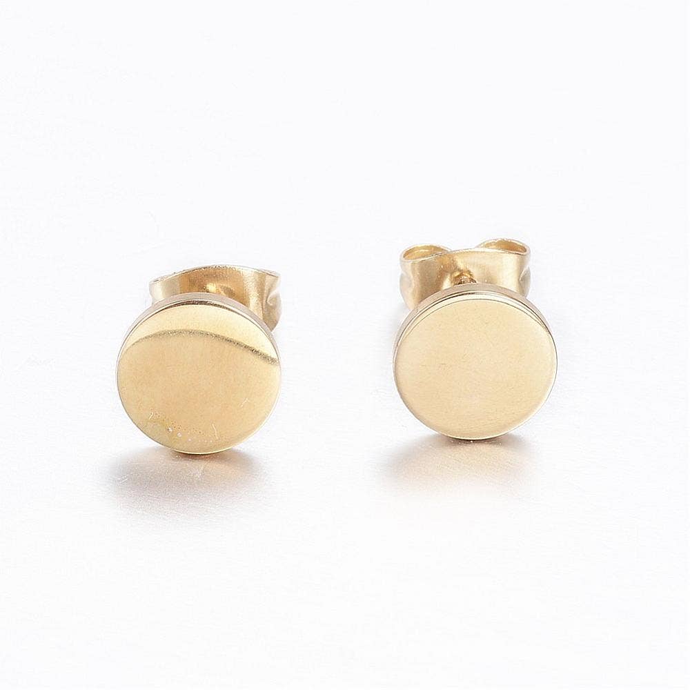 WishStrings - SALE - Gold Circle - Stud Earrings - S073