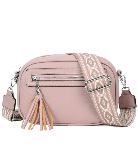 PINK PU Camera Bag 2 Zip