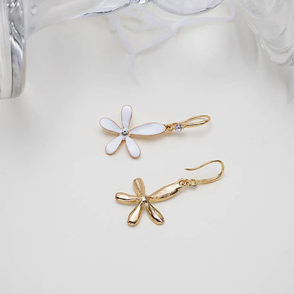 White Fairy Flower Earring Retro Party Hooks - Simple & Cute