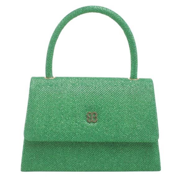 Bessie London - TOP HANDLE FLAP OVER CLUTCH BAG: Silver