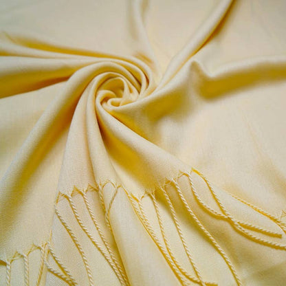 London Scarves - Plain cotton blend pashmina with tassels: Peach A29