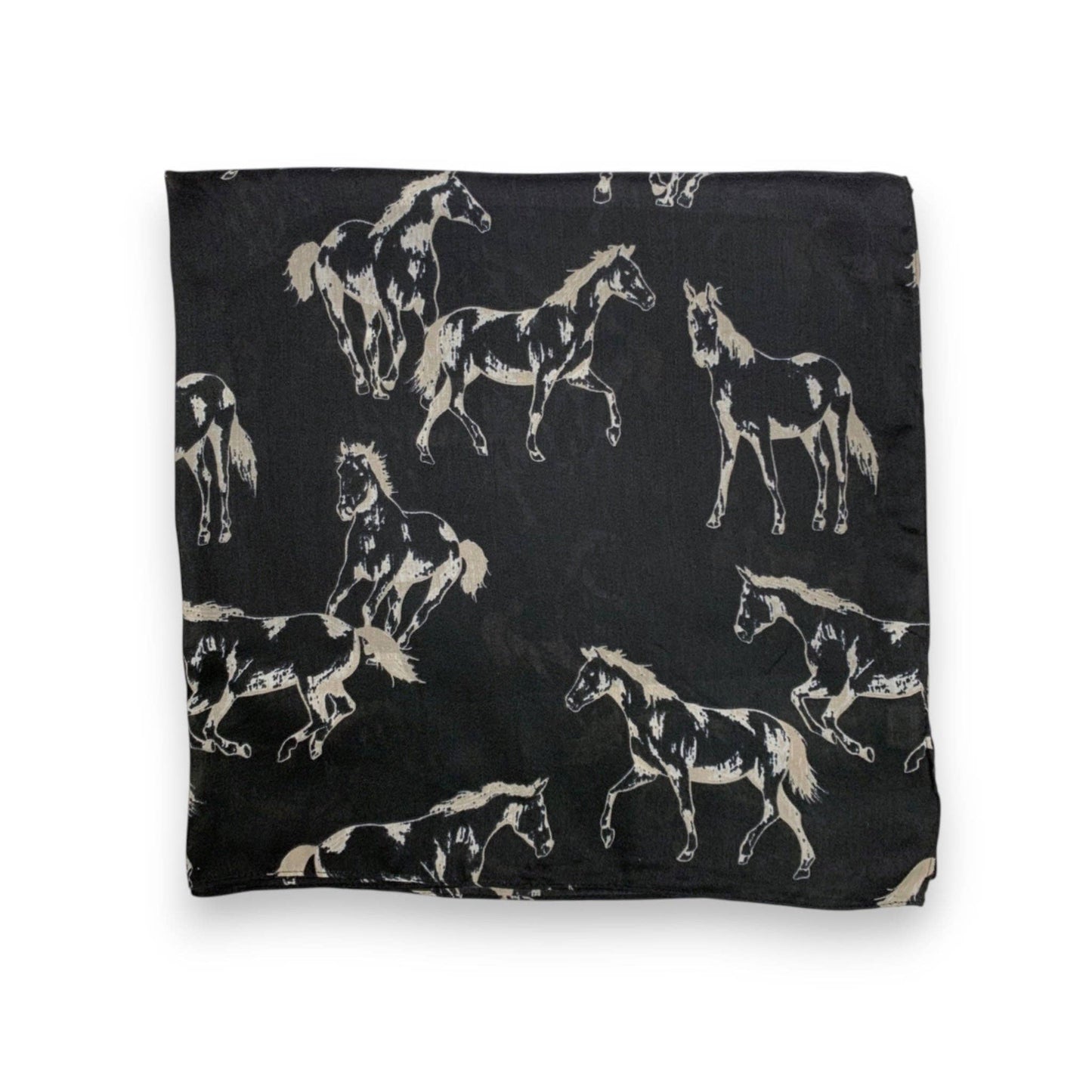 Lili Scarves - Horse Print Cotton Blend Scarf: Burgundy