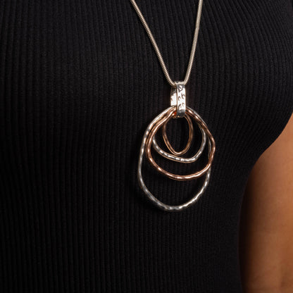 Jess & Lou - Abstract Circle Pendant Necklace | Silver or Mixed: Silver